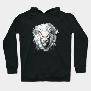 Lion Portrait Animal Painting Wildlife Outdoors Adventure Hoodie